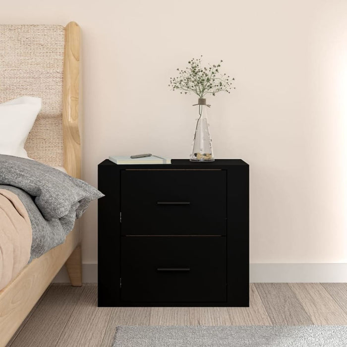 Wall-mounted Bedside Cabinet Black 50x36x47 Cm Nolnpi