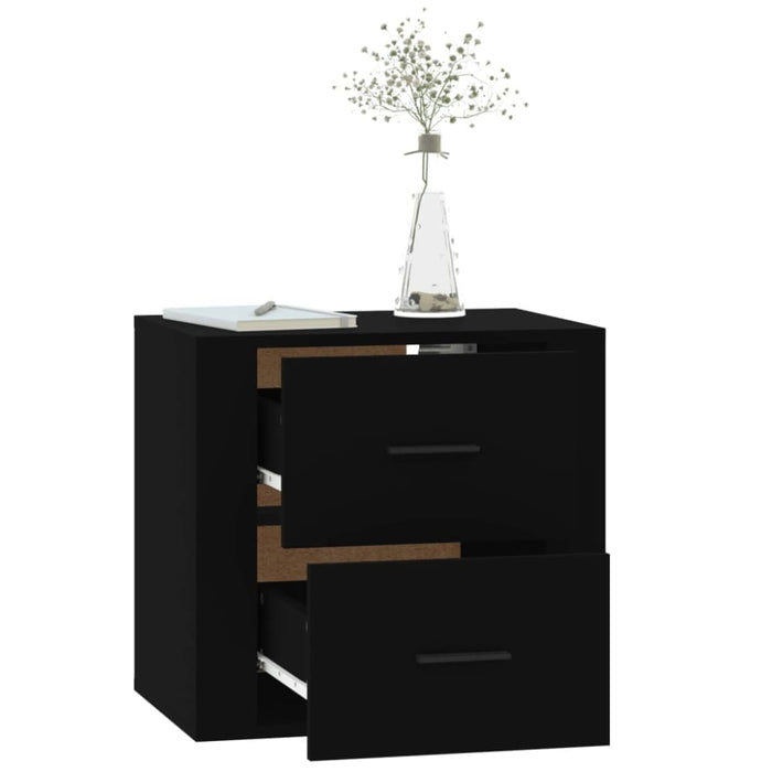 Wall-mounted Bedside Cabinet Black 50x36x47 Cm Nolnpi