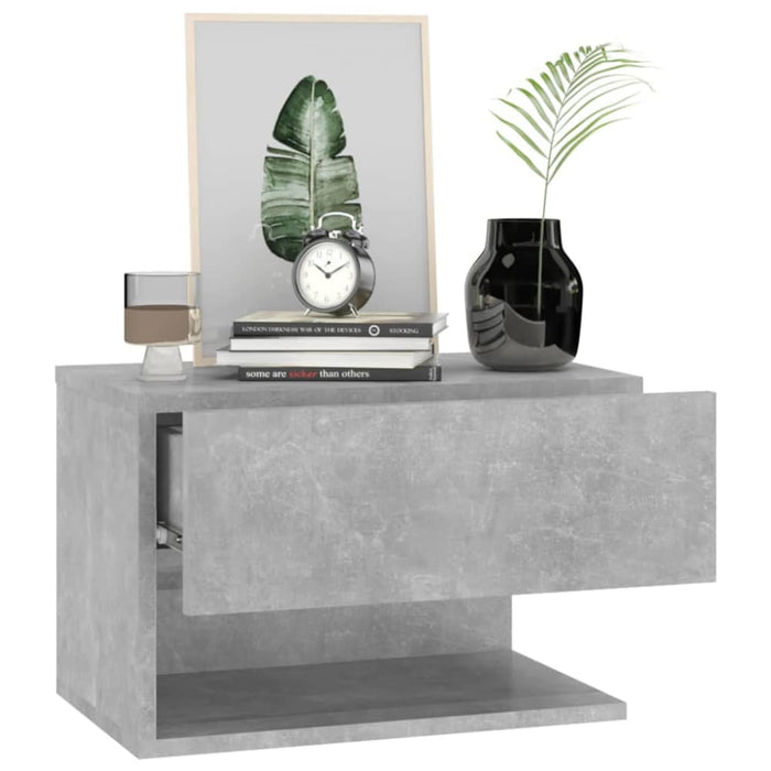 Wall-mounted Bedside Cabinet Concrete Grey Nobklo