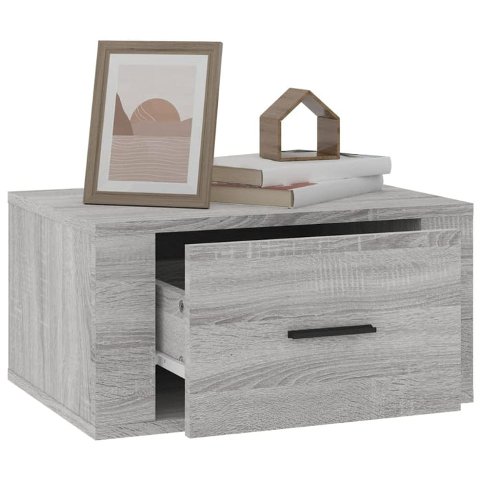 Wall-mounted Bedside Cabinet Grey Sonoma 50x36x25 Cm Nolnpx
