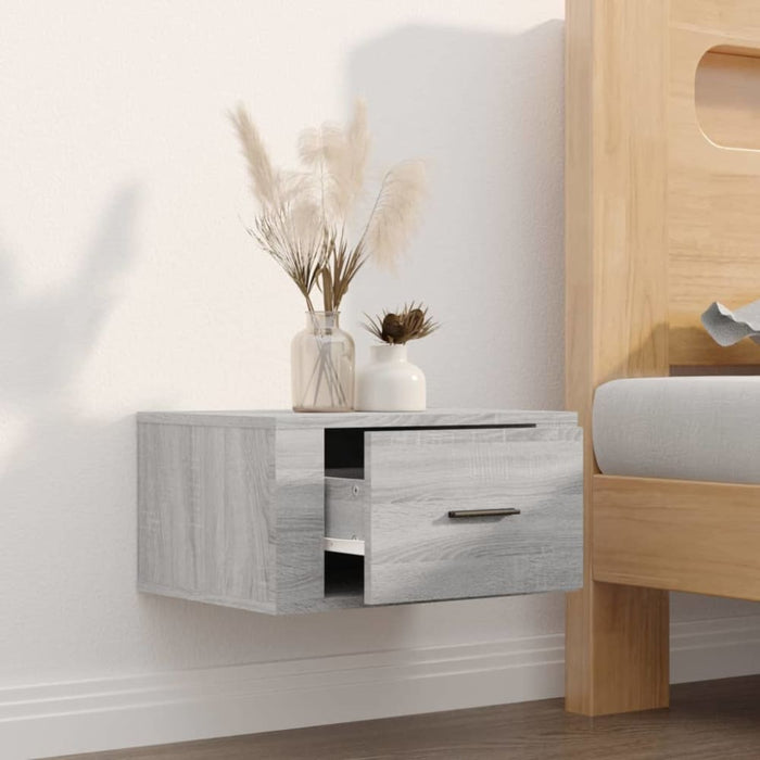 Wall-mounted Bedside Cabinet Grey Sonoma 50x36x25 Cm Nolnpx