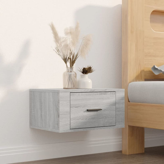 Wall-mounted Bedside Cabinet Grey Sonoma 50x36x25 Cm Nolnpx