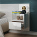 Wall-mounted Bedside Cabinet High Gloss White Noobok