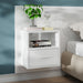 Wall-mounted Bedside Cabinet High Gloss White Noobok