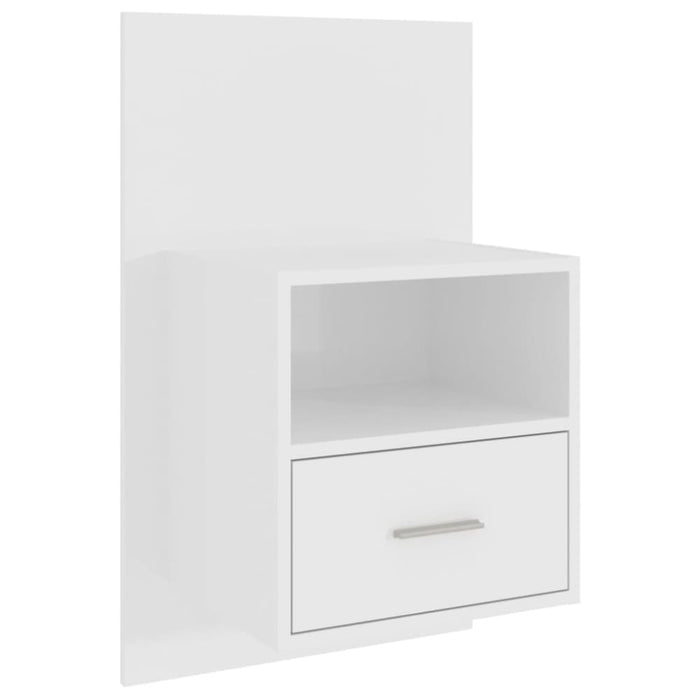 Wall-mounted Bedside Cabinet High Gloss White Noobok