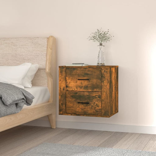 Wall-mounted Bedside Cabinet Smoked Oak 50x36x47 Cm Nolnlo