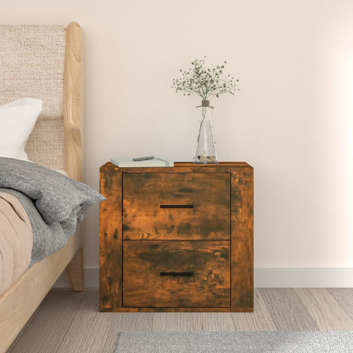 Wall-mounted Bedside Cabinet Smoked Oak 50x36x47 Cm Nolnlo