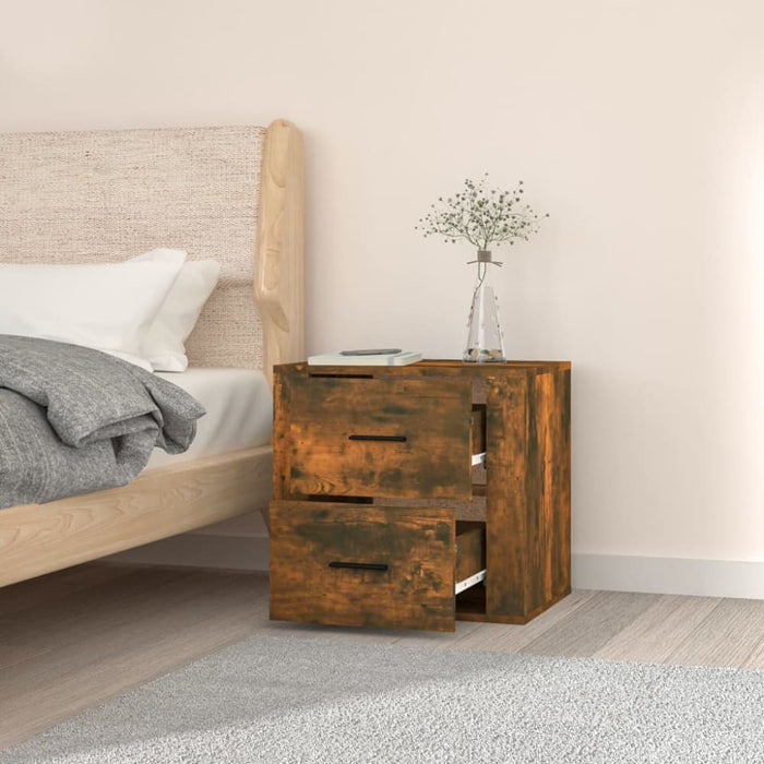 Wall-mounted Bedside Cabinet Smoked Oak 50x36x47 Cm Nolnlo