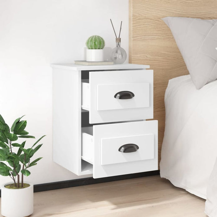 Wall-mounted Bedside Cabinet White 41.5x36x53cm Noltkx