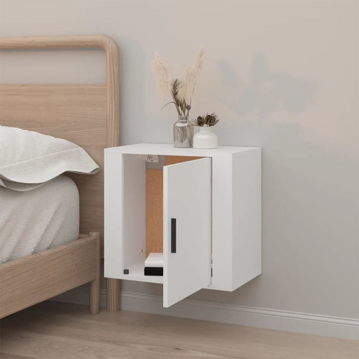 Wall-mounted Bedside Cabinet White 50x30x47 Cm Nolnla