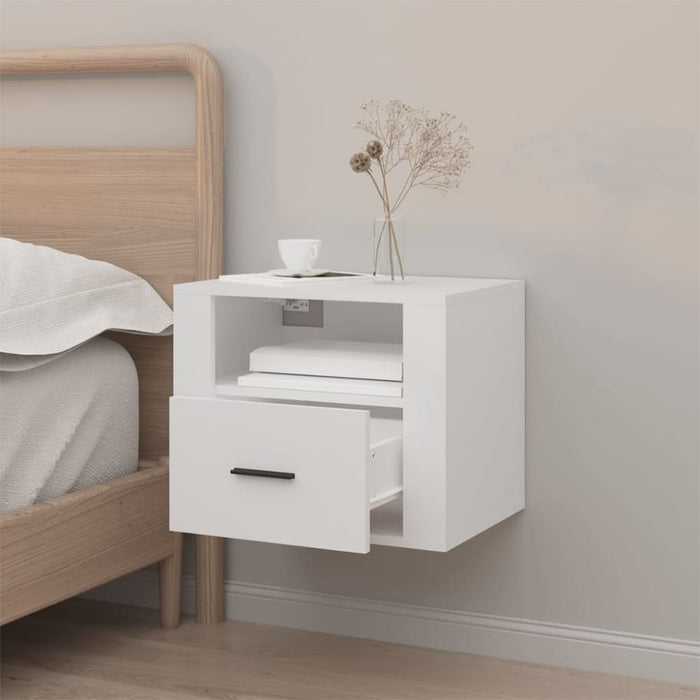 Wall-mounted Bedside Cabinet White 50x36x40 Cm Nolnnb