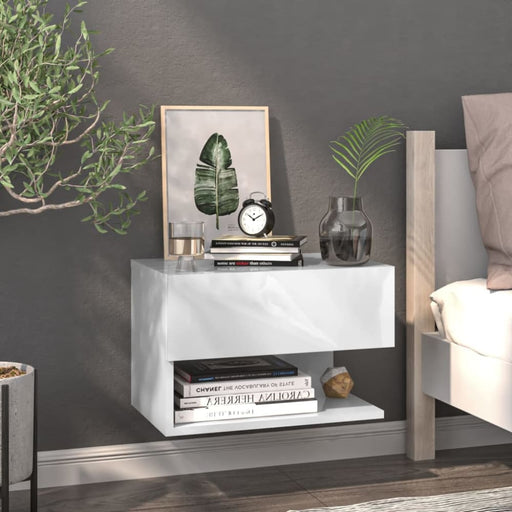 Wall-mounted Bedside Cabinet White Nobkpt