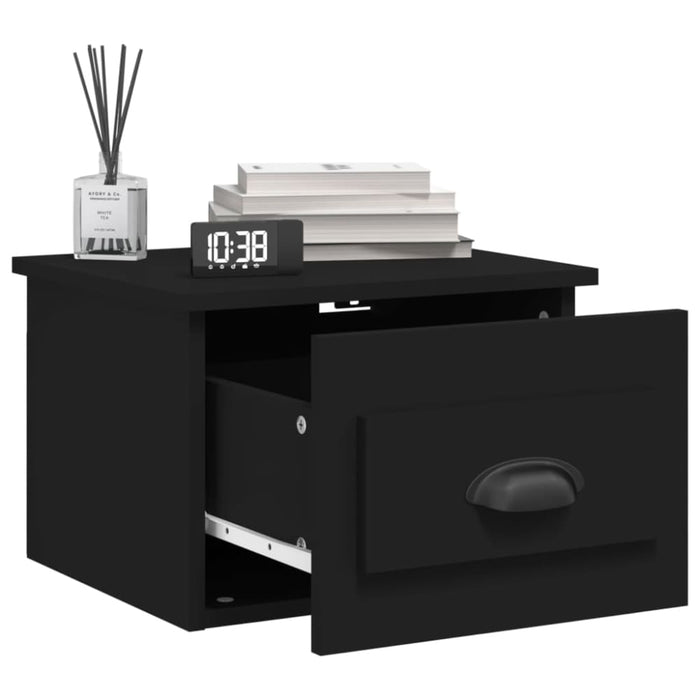 Wall-mounted Bedside Cabinets 2 Pcs Black 41.5x36x28cm