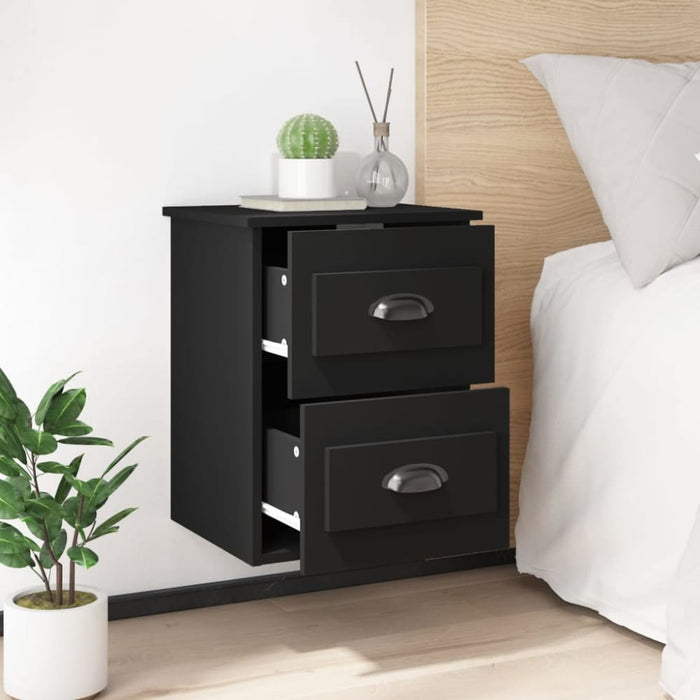 Wall-mounted Bedside Cabinets 2 Pcs Black 41.5x36x53cm