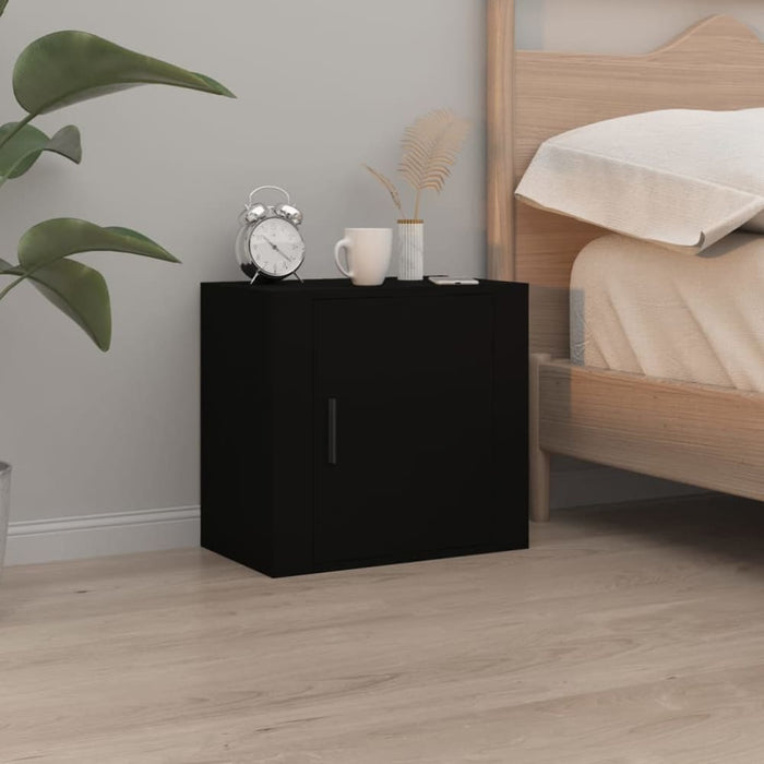 Wall-mounted Bedside Cabinets 2 Pcs Black 50x30x47 Cm Nolnli