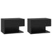 Wall-mounted Bedside Cabinets 2 Pcs Black Nobkpl