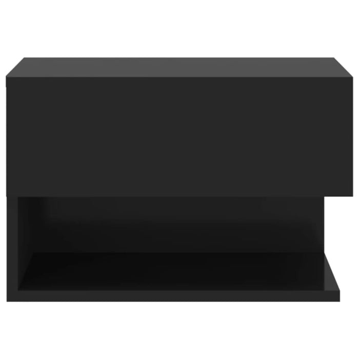 Wall-mounted Bedside Cabinets 2 Pcs Black Nobkpl