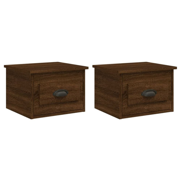Wall-mounted Bedside Cabinets 2 Pcs Brown Oak 41.5x36x28cm
