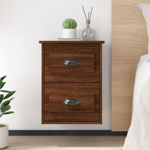 Wall - mounted Bedside Cabinets 2 Pcs Brown Oak