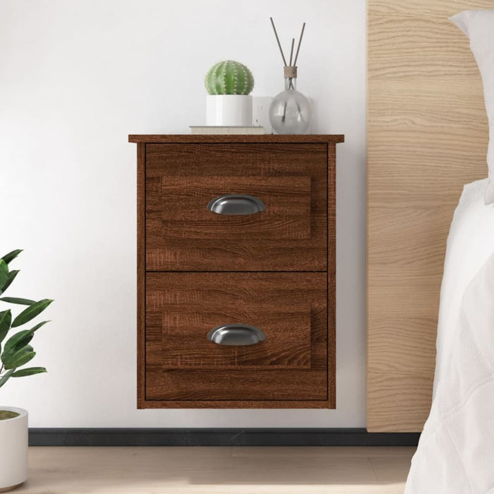 Wall-mounted Bedside Cabinets 2 Pcs Brown Oak 41.5x36x53cm