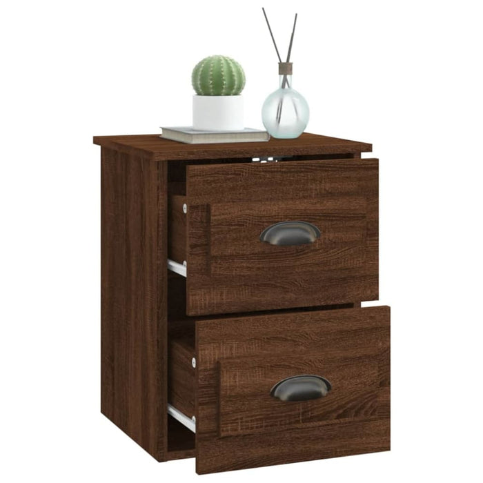 Wall-mounted Bedside Cabinets 2 Pcs Brown Oak 41.5x36x53cm