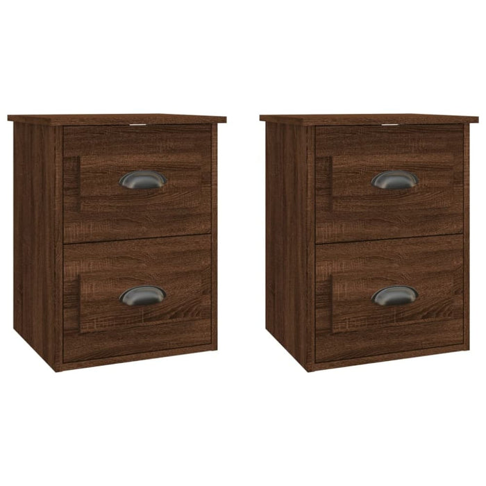 Wall-mounted Bedside Cabinets 2 Pcs Brown Oak 41.5x36x53cm