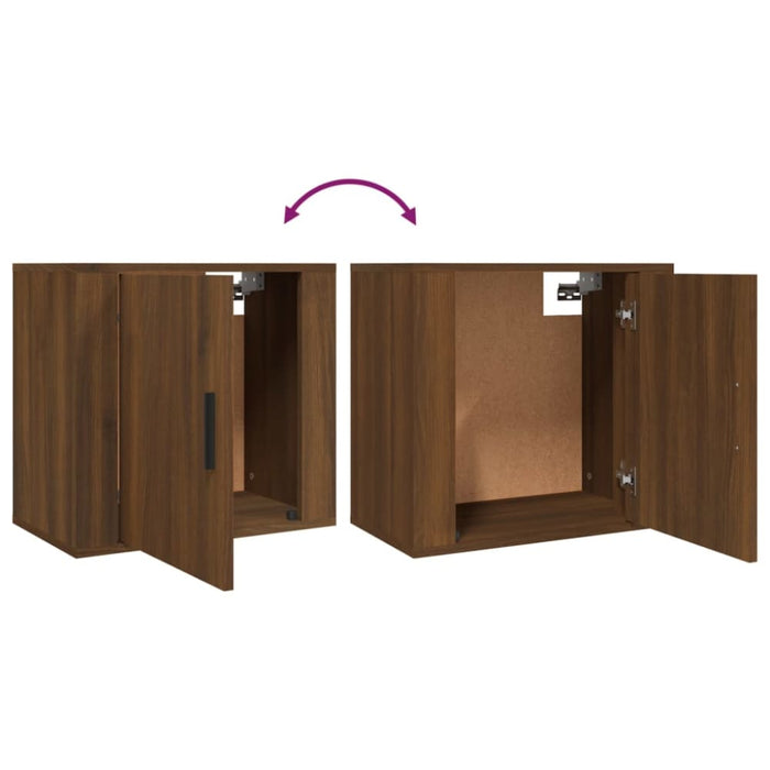 Wall-mounted Bedside Cabinets 2 Pcs Brown Oak 50x30x47 Cm