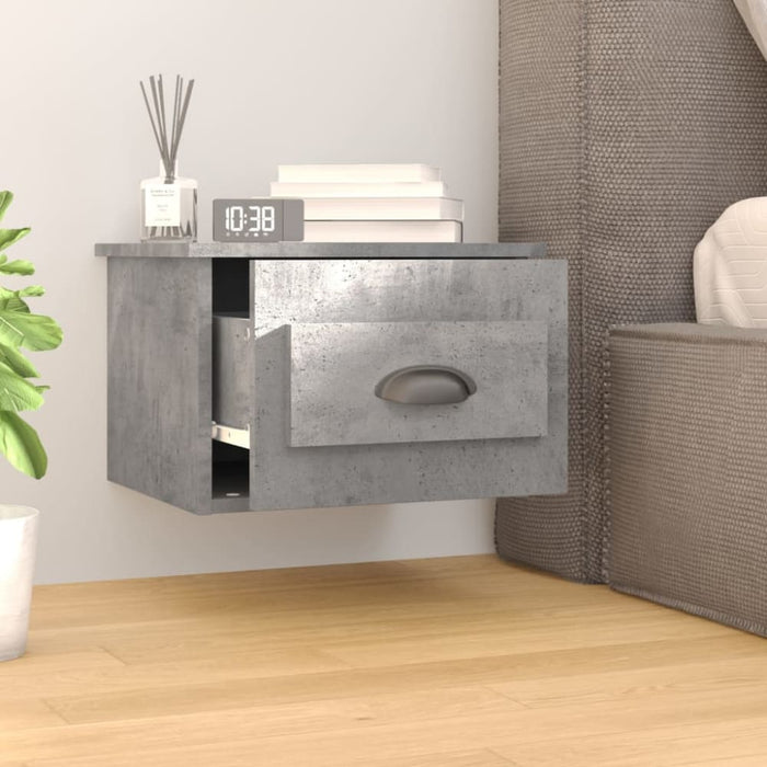 Wall-mounted Bedside Cabinets 2 Pcs Concrete Grey