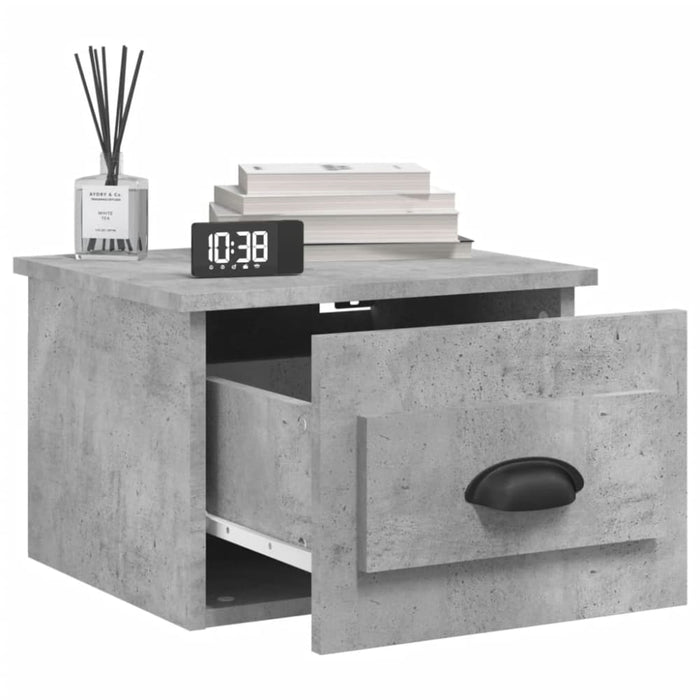 Wall-mounted Bedside Cabinets 2 Pcs Concrete Grey