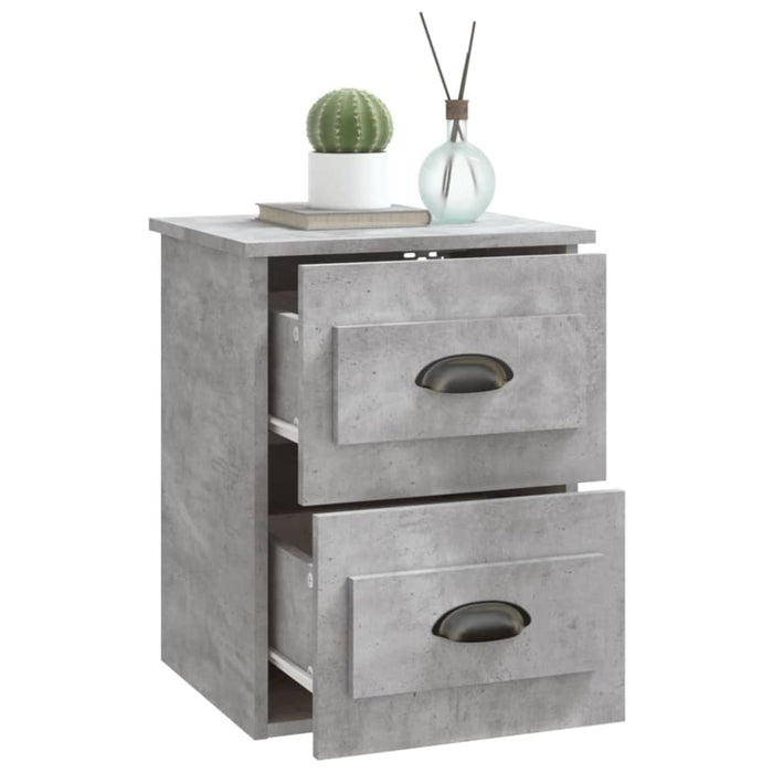 Wall-mounted Bedside Cabinets 2 Pcs Concrete Grey