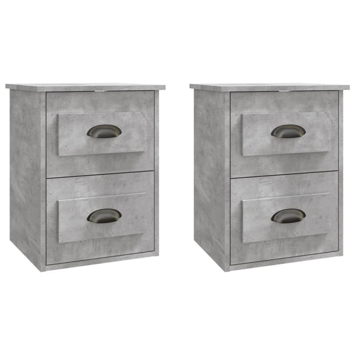 Wall-mounted Bedside Cabinets 2 Pcs Concrete Grey