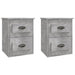Wall-mounted Bedside Cabinets 2 Pcs Concrete Grey
