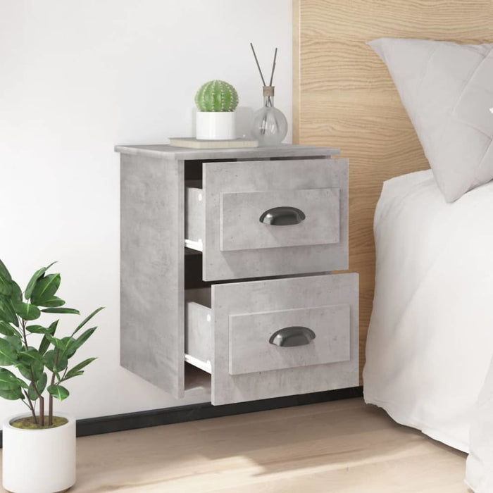 Wall-mounted Bedside Cabinets 2 Pcs Concrete Grey