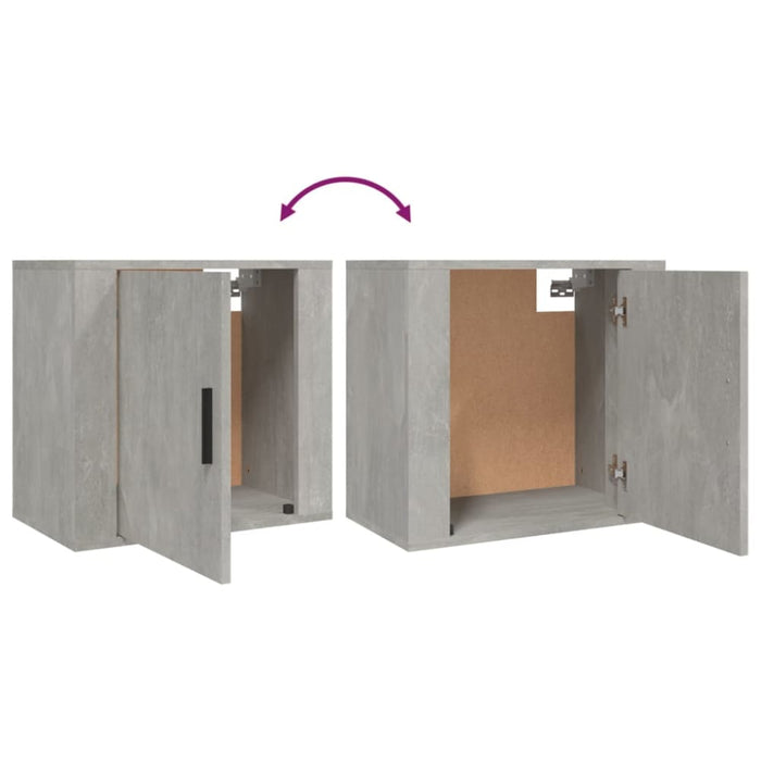 Wall-mounted Bedside Cabinets 2 Pcs Concrete Grey 50x30x47