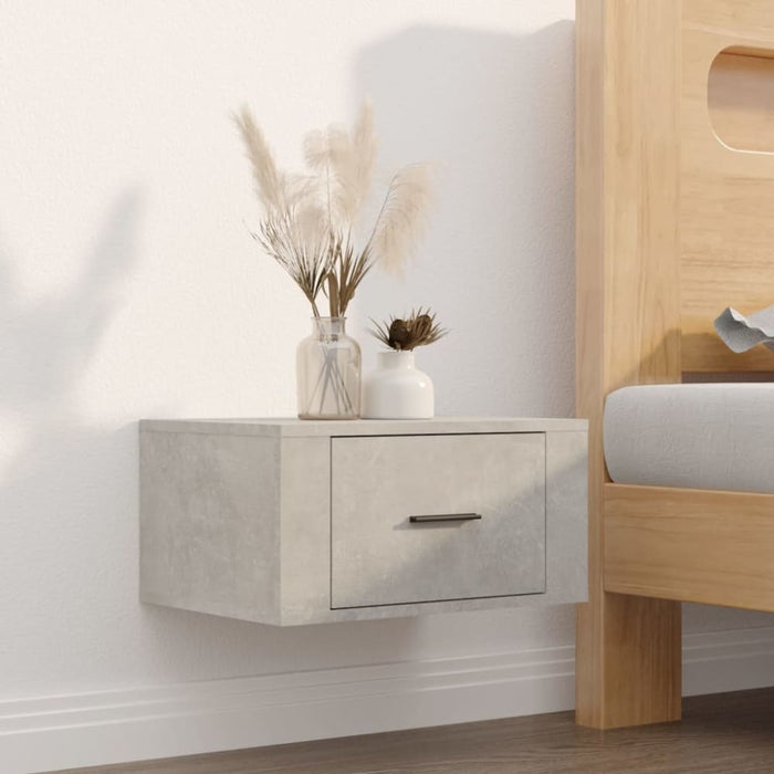 Wall-mounted Bedside Cabinets 2 Pcs Concrete Grey 50x36x25