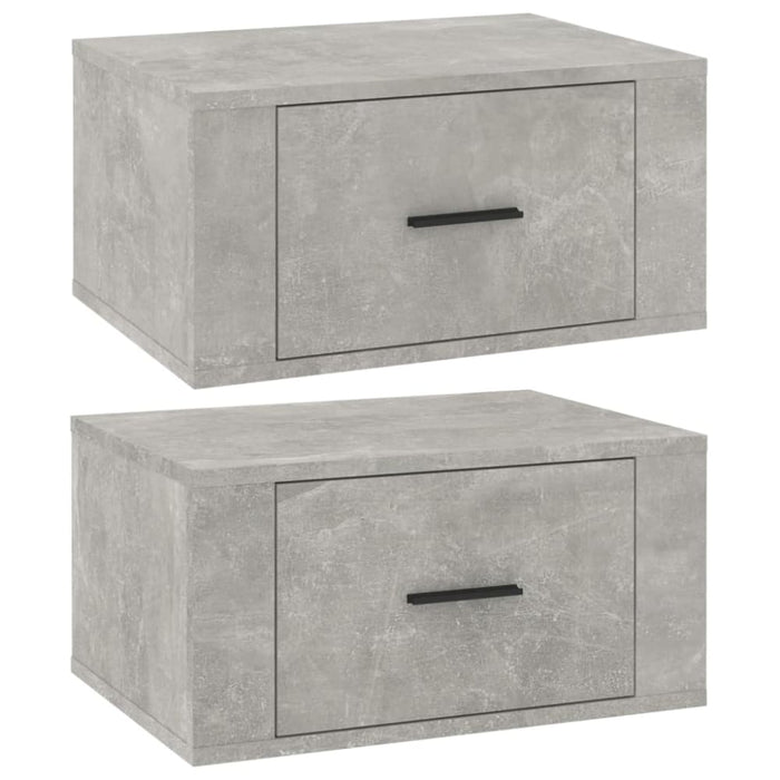 Wall-mounted Bedside Cabinets 2 Pcs Concrete Grey 50x36x25