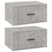 Wall-mounted Bedside Cabinets 2 Pcs Concrete Grey 50x36x25