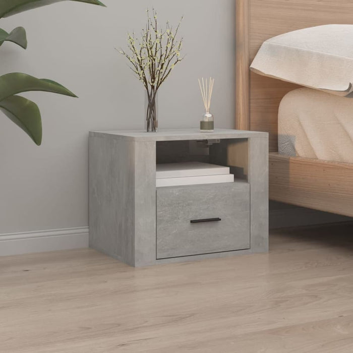 Wall-mounted Bedside Cabinets 2 Pcs Concrete Grey 50x36x40