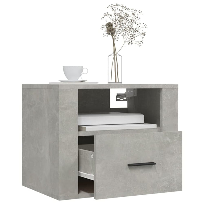 Wall-mounted Bedside Cabinets 2 Pcs Concrete Grey 50x36x40