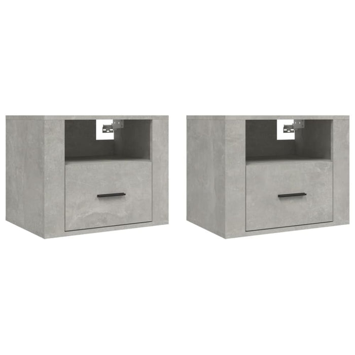 Wall-mounted Bedside Cabinets 2 Pcs Concrete Grey 50x36x40