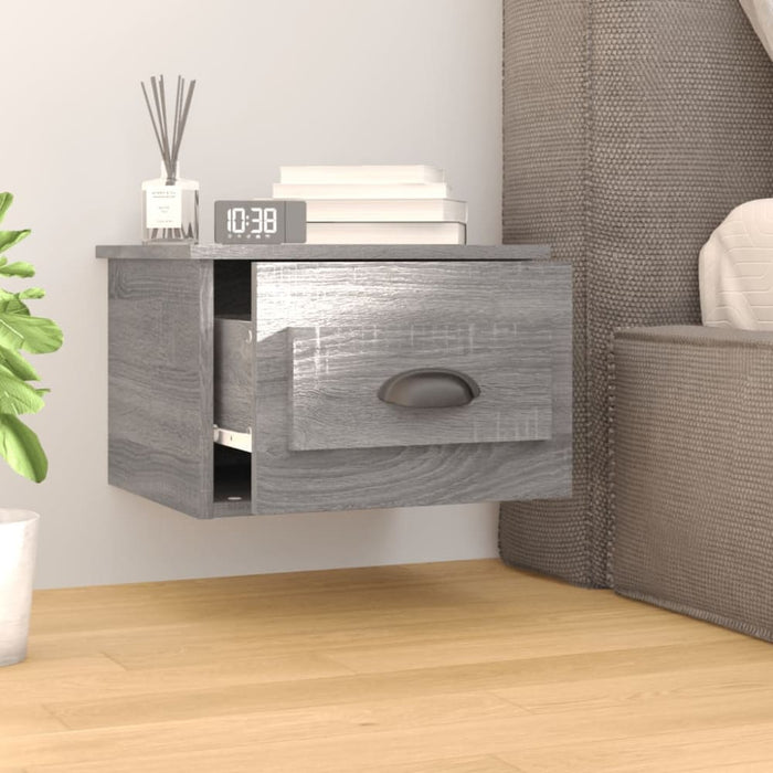 Wall-mounted Bedside Cabinets 2 Pcs Grey Sonoma