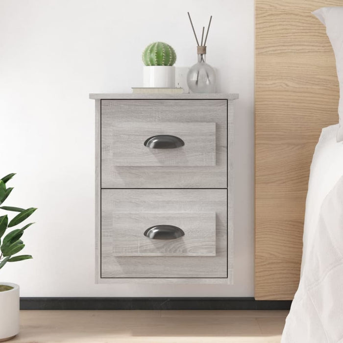 Wall-mounted Bedside Cabinets 2 Pcs Grey Sonoma