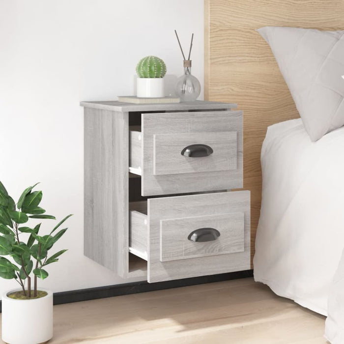 Wall-mounted Bedside Cabinets 2 Pcs Grey Sonoma