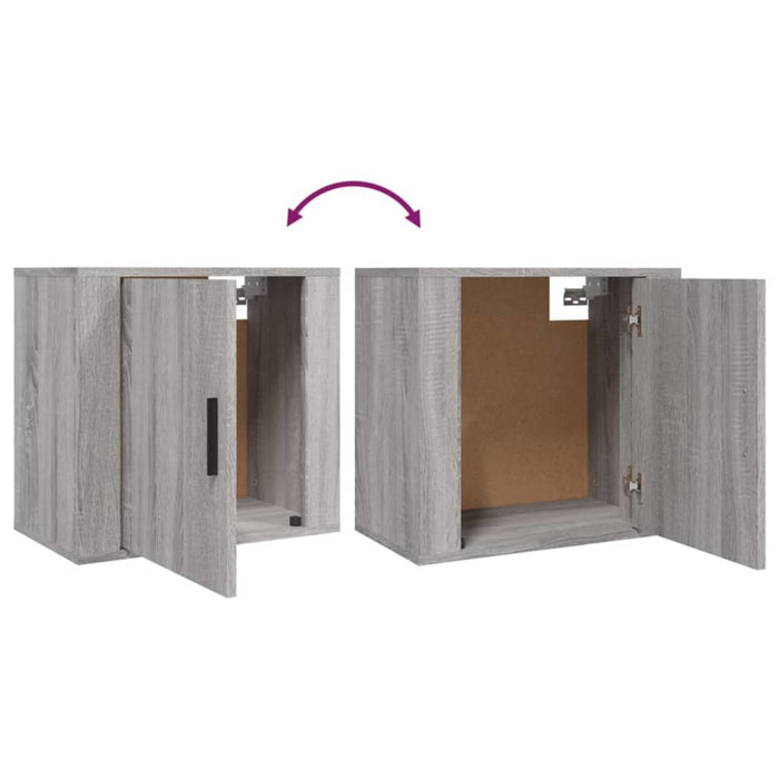 Wall-mounted Bedside Cabinets 2 Pcs Grey Sonoma 50x30x47 Cm