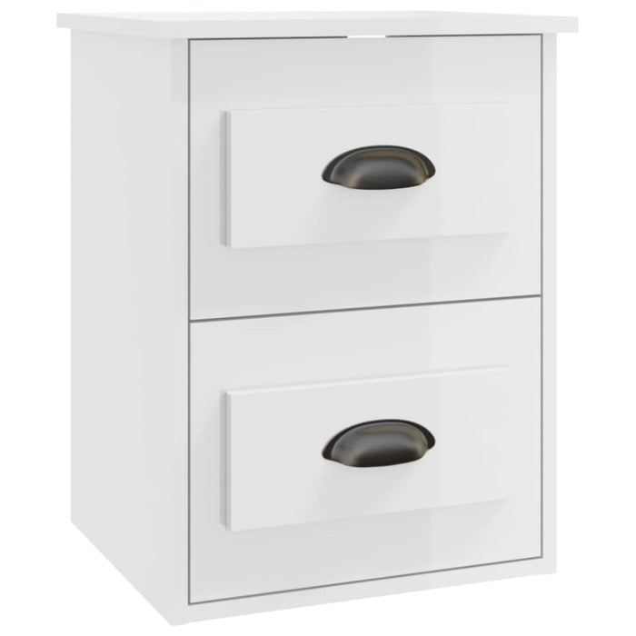 Wall-mounted Bedside Cabinets 2 Pcs High Gloss White