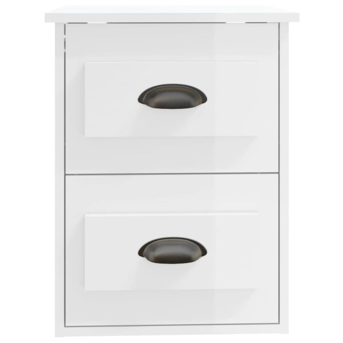 Wall-mounted Bedside Cabinets 2 Pcs High Gloss White
