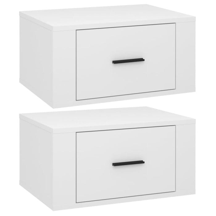 Wall-mounted Bedside Cabinets 2 Pcs High Gloss White