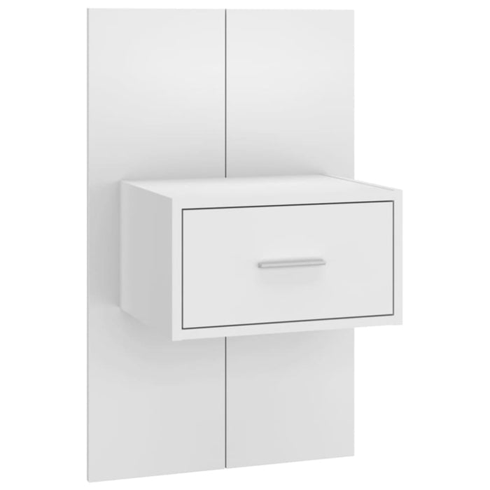 Wall-mounted Bedside Cabinets 2 Pcs High Gloss White Nobkna