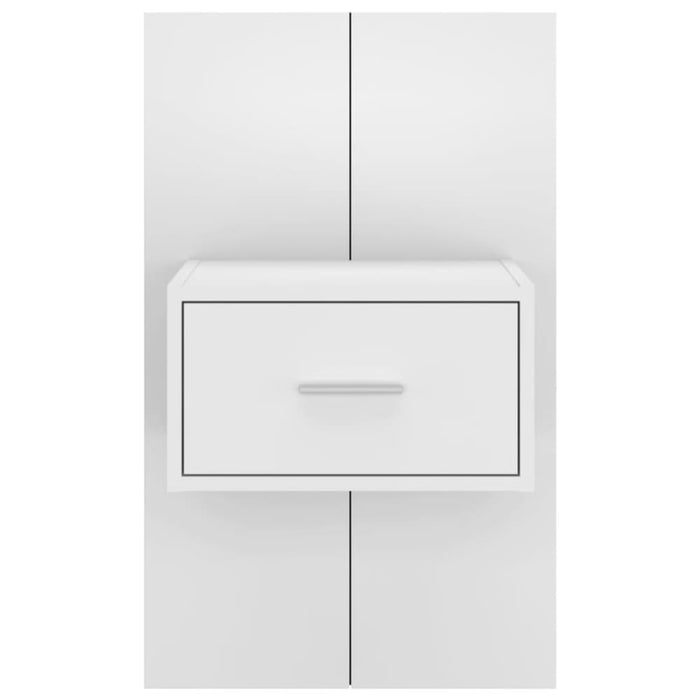 Wall-mounted Bedside Cabinets 2 Pcs High Gloss White Nobkna