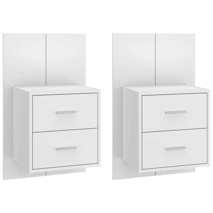 Wall-mounted Bedside Cabinets 2 Pcs High Gloss White Noobbx